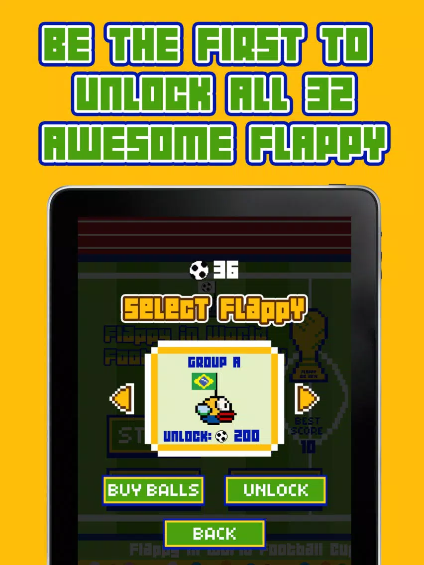 Flappy in Football cup 2014 Edition iPad Screenshots