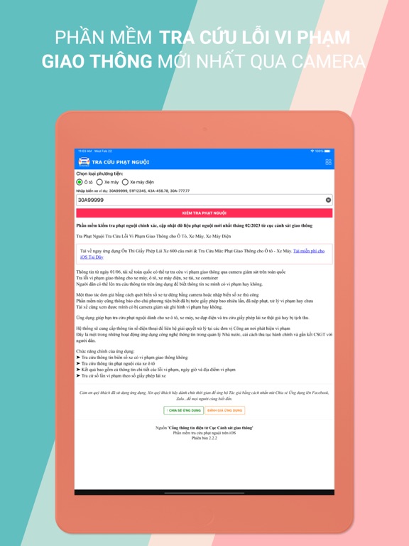 Tra Cứu Phạt Nguội Ô Tô iPad Screenshots