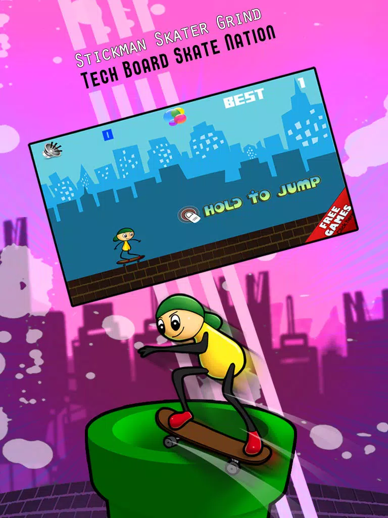 Stickman Skater Grind: Tech Board Skate Nation iPad Screenshots
