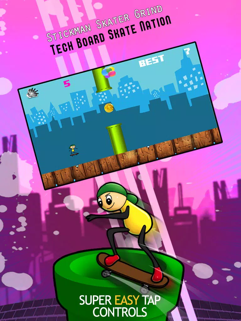 Stickman Skater Grind: Tech Board Skate Nation iPad Screenshots