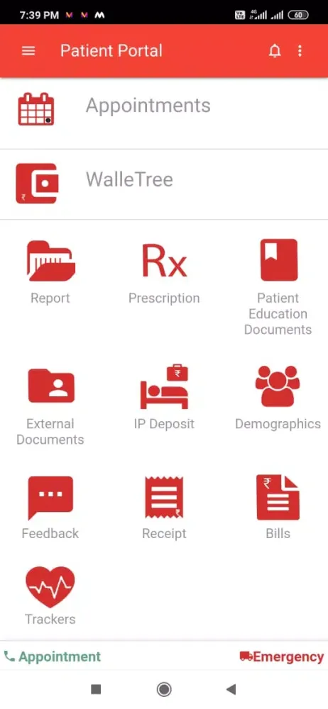 Sancheti Patient Portal Screenshots