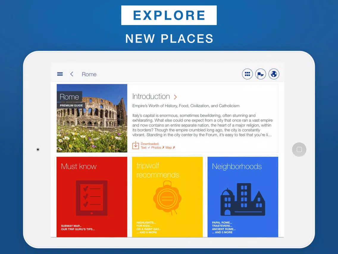Rome - Travel Guide & Offline Map iPad Screenshots