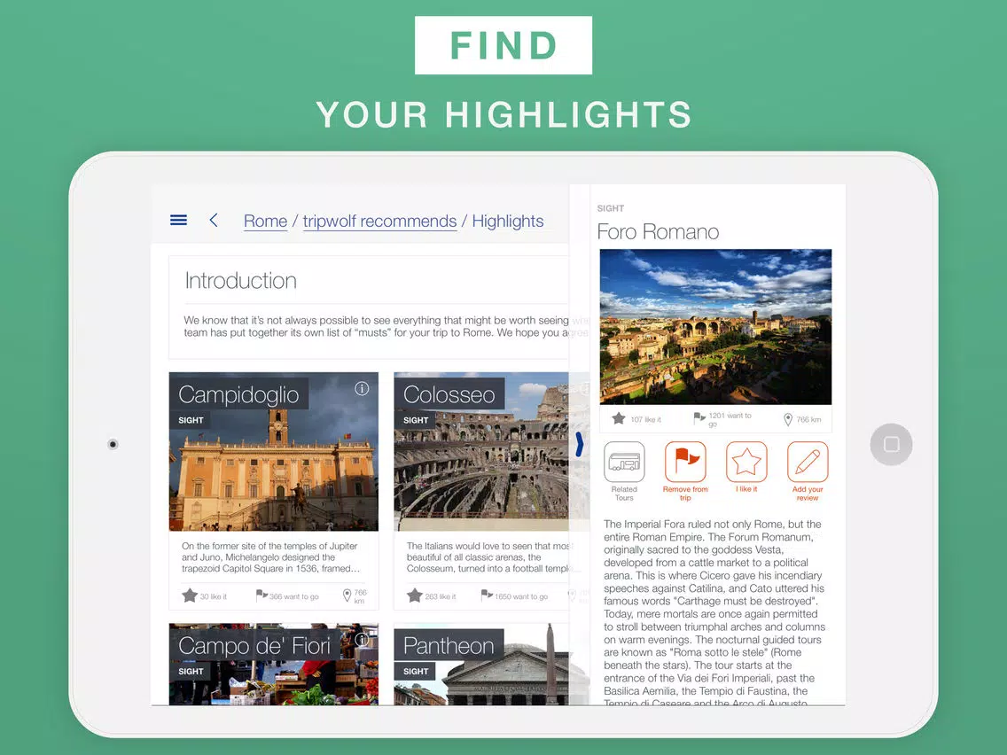 Rome - Travel Guide & Offline Map iPad Screenshots