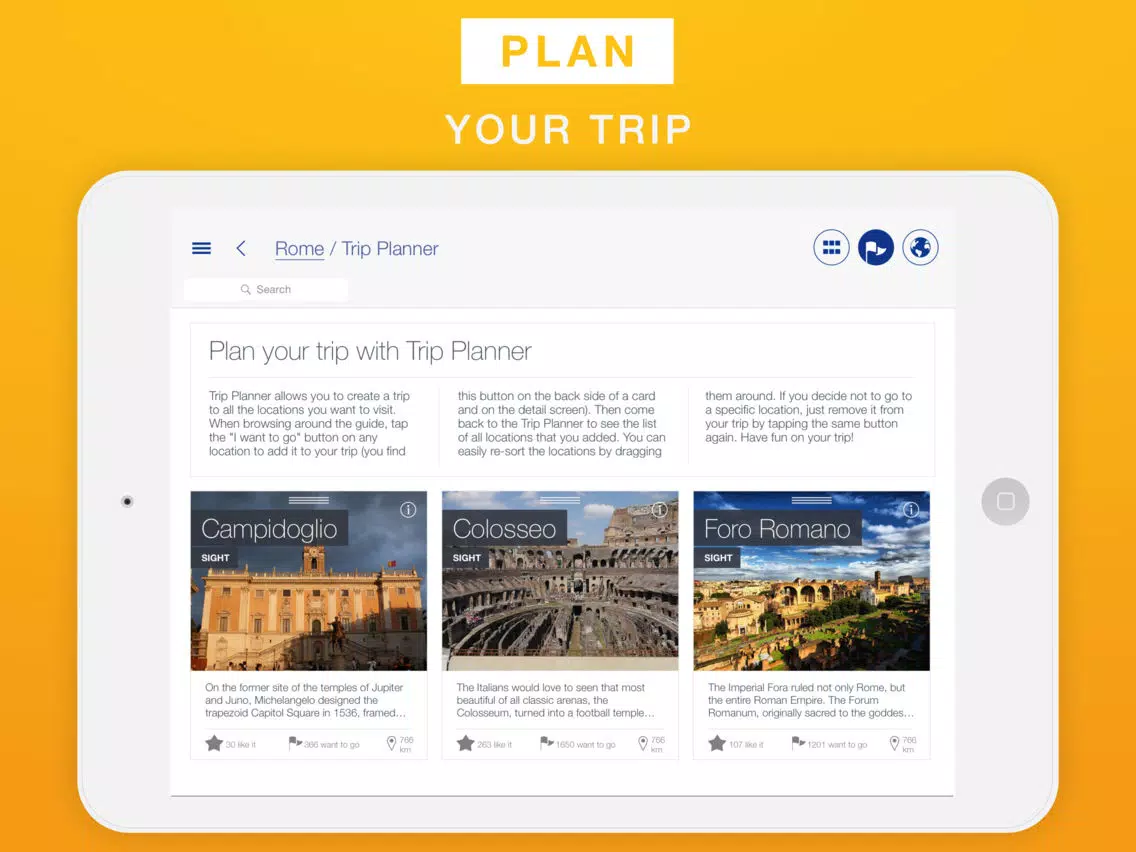 Rome - Travel Guide & Offline Map iPad Screenshots