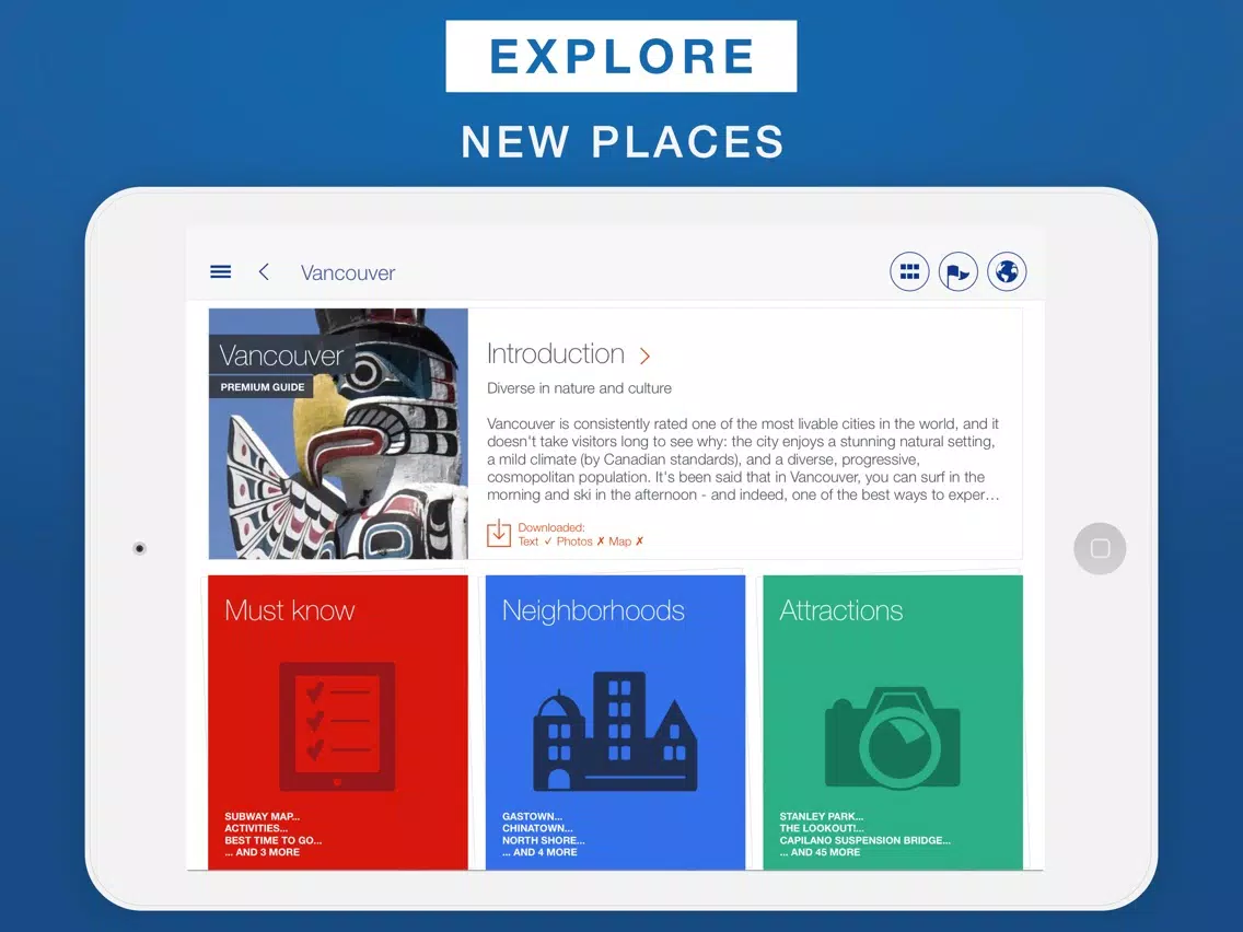 Vancouver - Travel Guide & Offline Map iPad Screenshots
