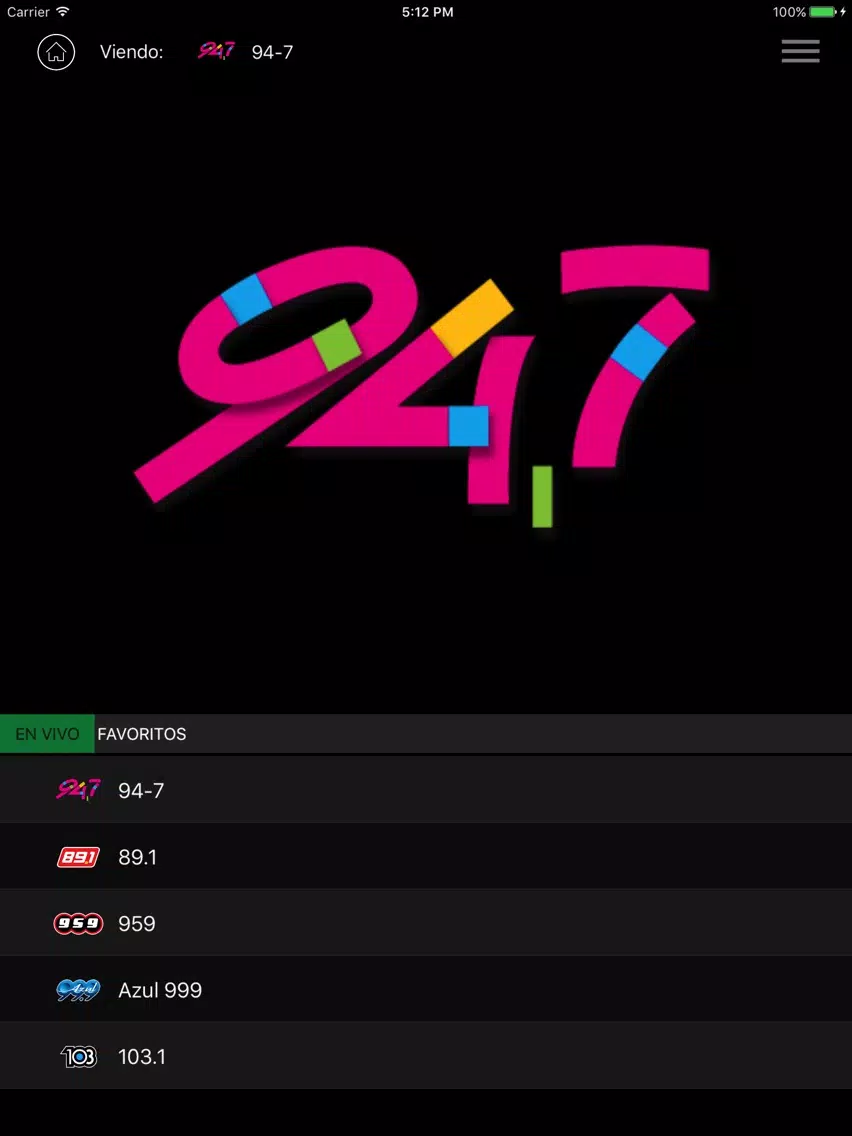 ภาพหน้าจอของ Pura Vida Radio iPad