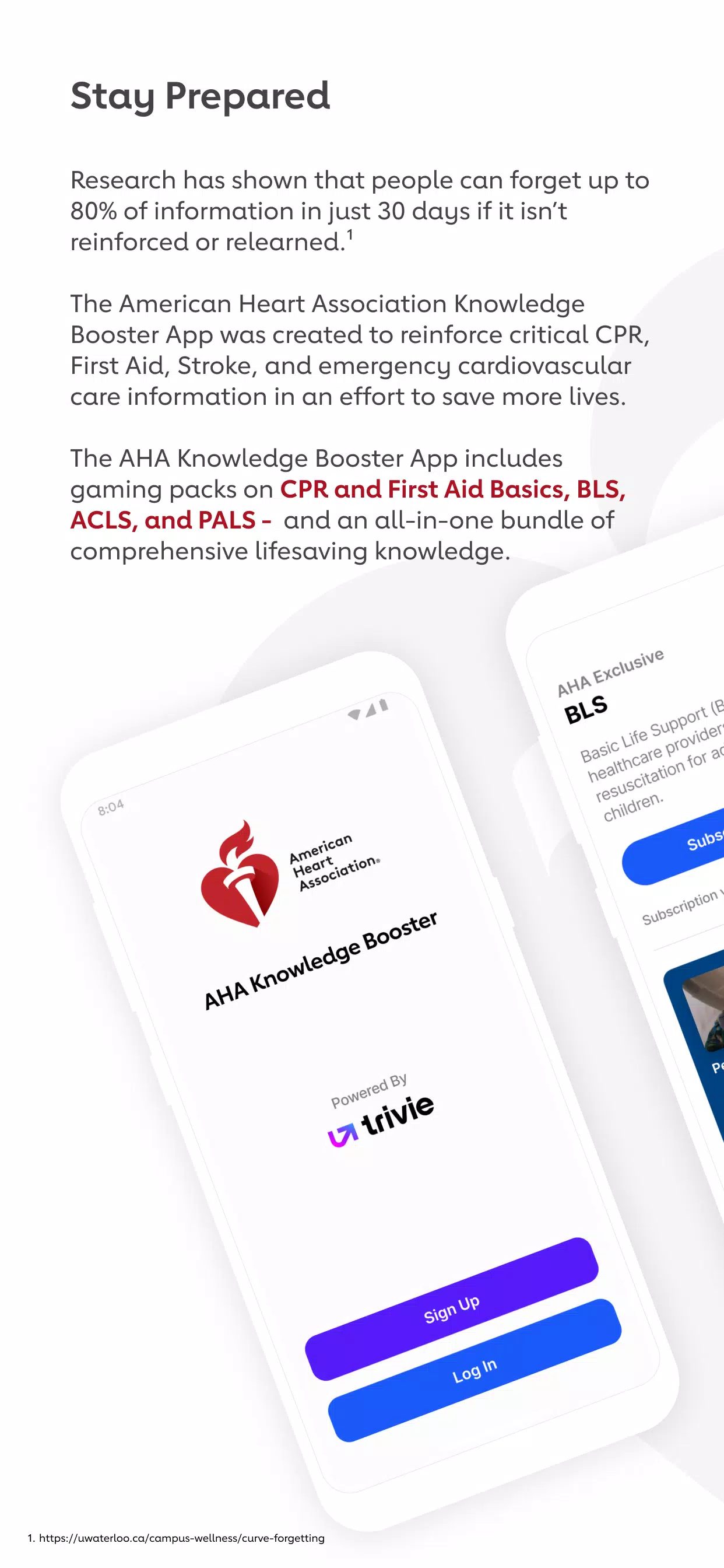 AHA Knowledge Booster Screenshots