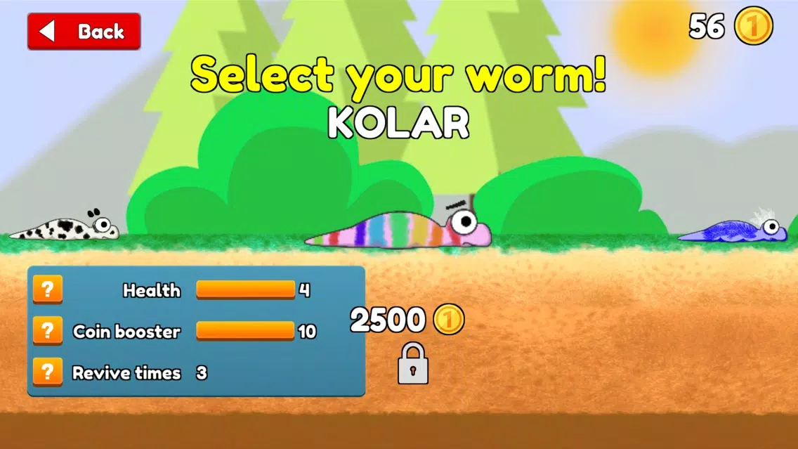 ภาพหน้าจอของ Worm Runner: Dig or jump!