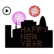 Happy New Year And Fireworks