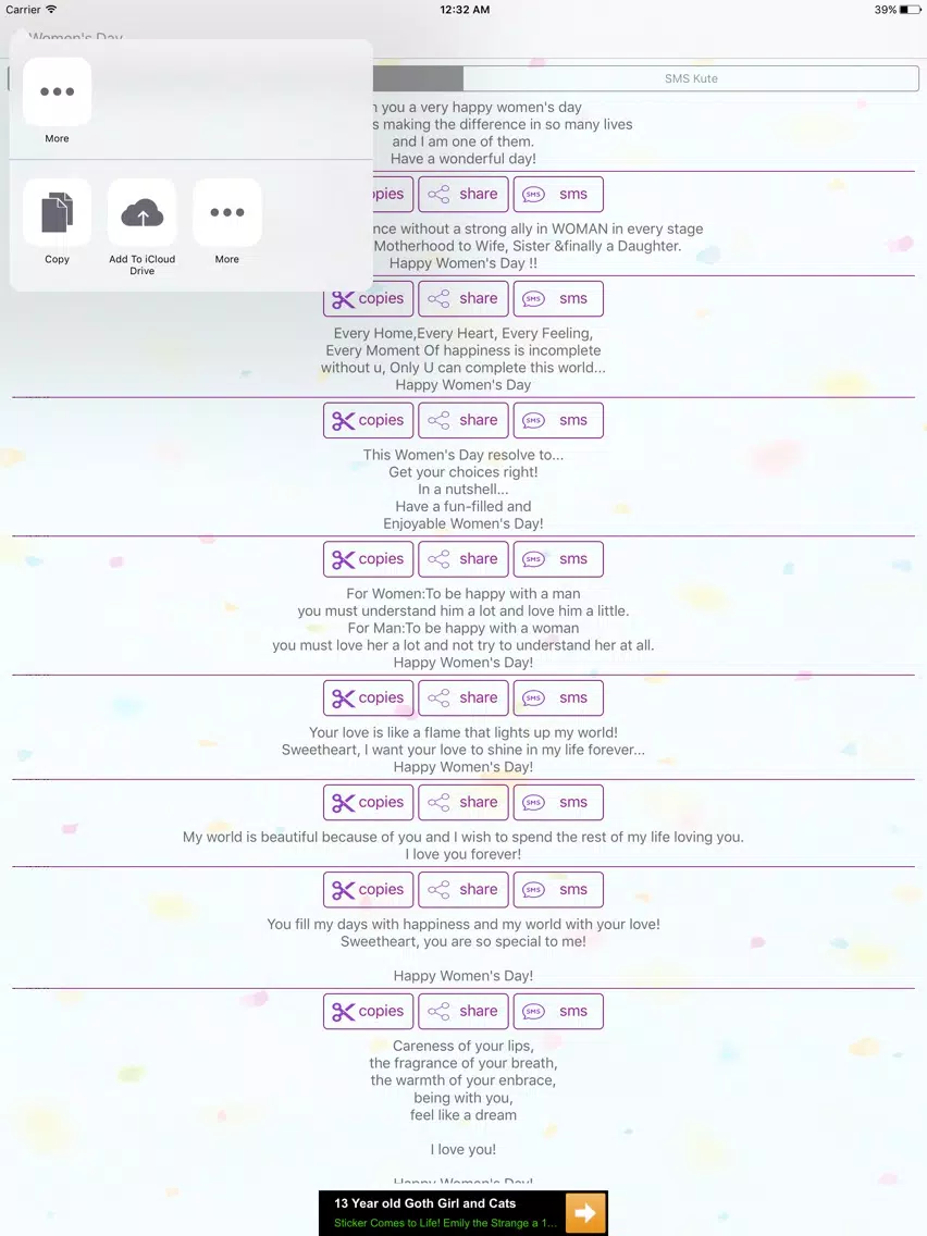 Cute Messages iPad Screenshots
