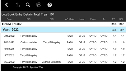 Aviation eLog Book Screenshots