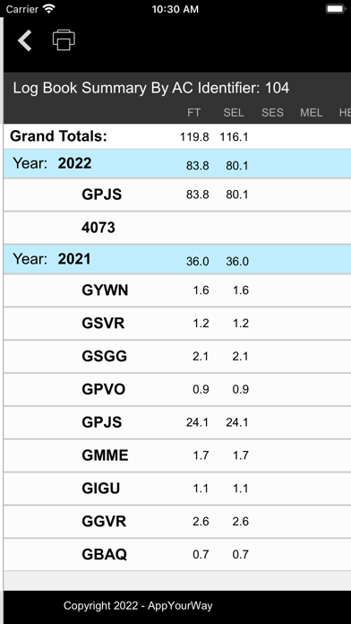 Aviation eLog Book Screenshots