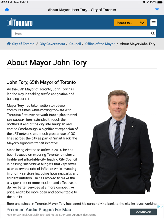 Toronto City Helper App iPad Screenshots