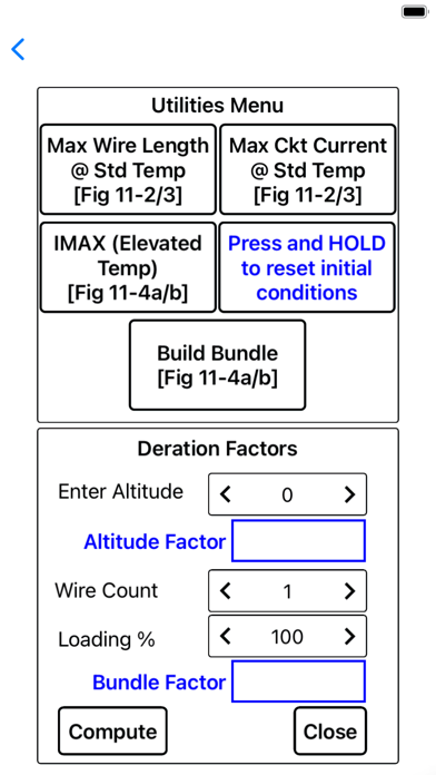 Wire (AWG) Calculator Screenshots