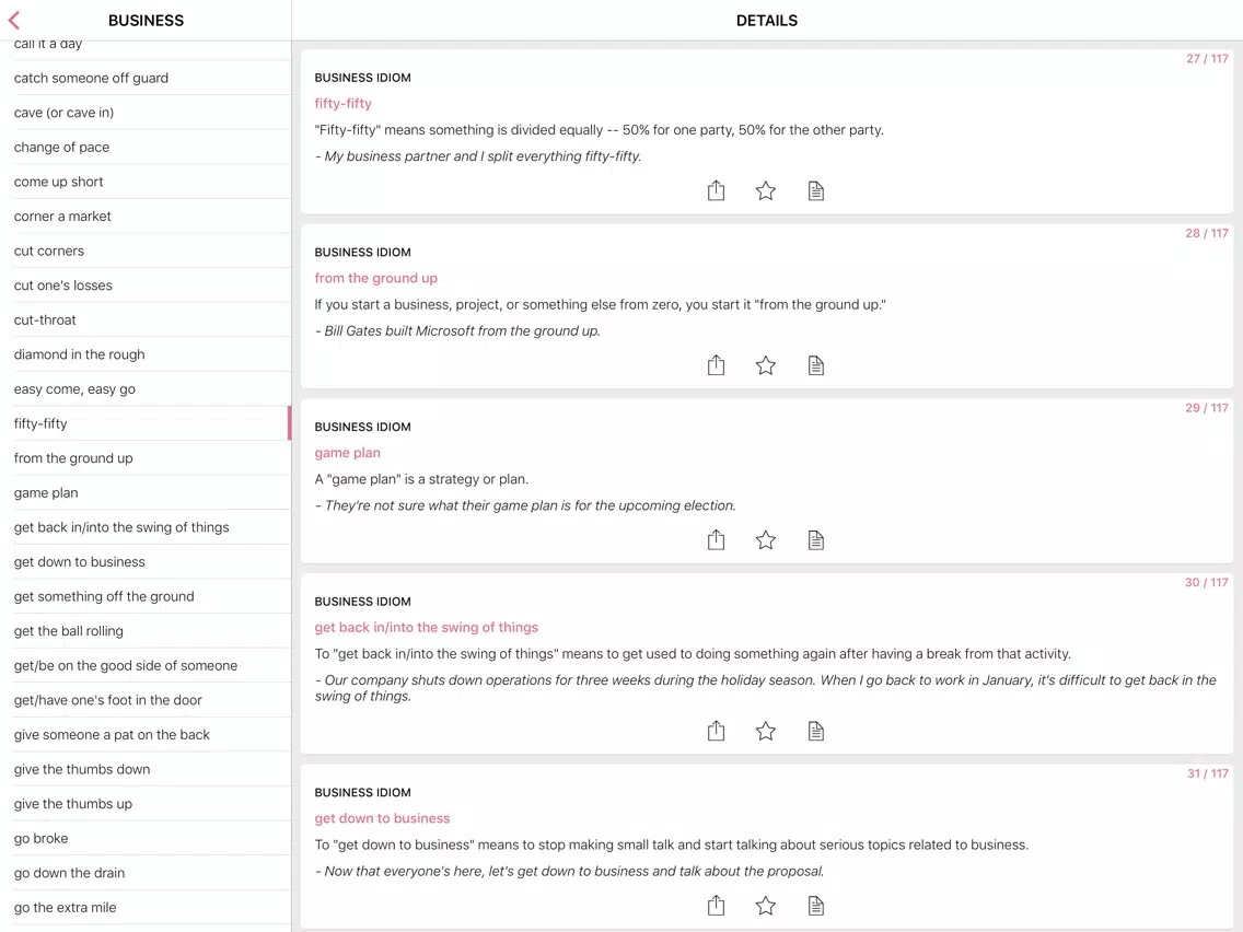 Medical Business idioms in English iPad Screenshots