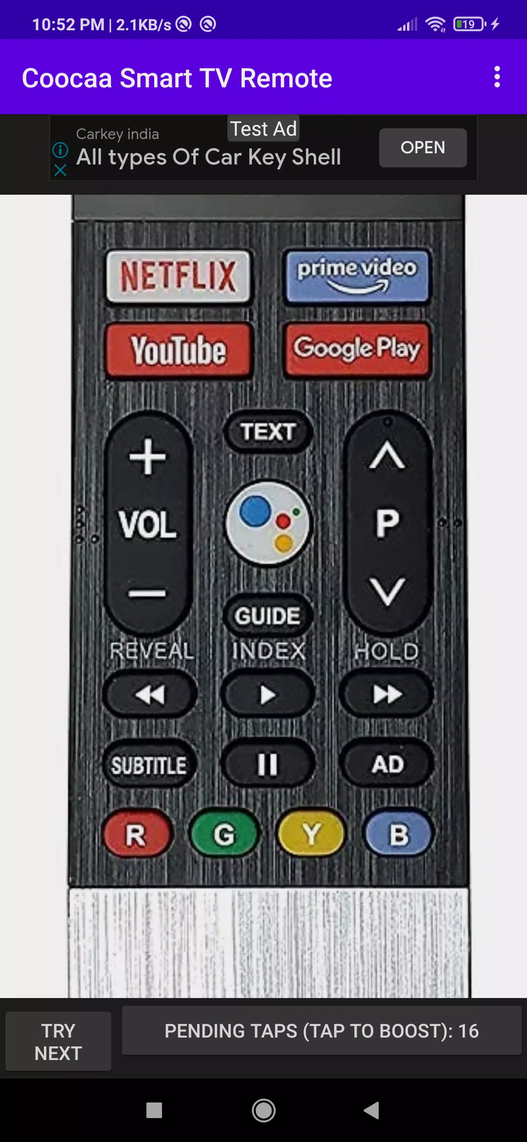 Coocaa Smart TV Remote Screenshots