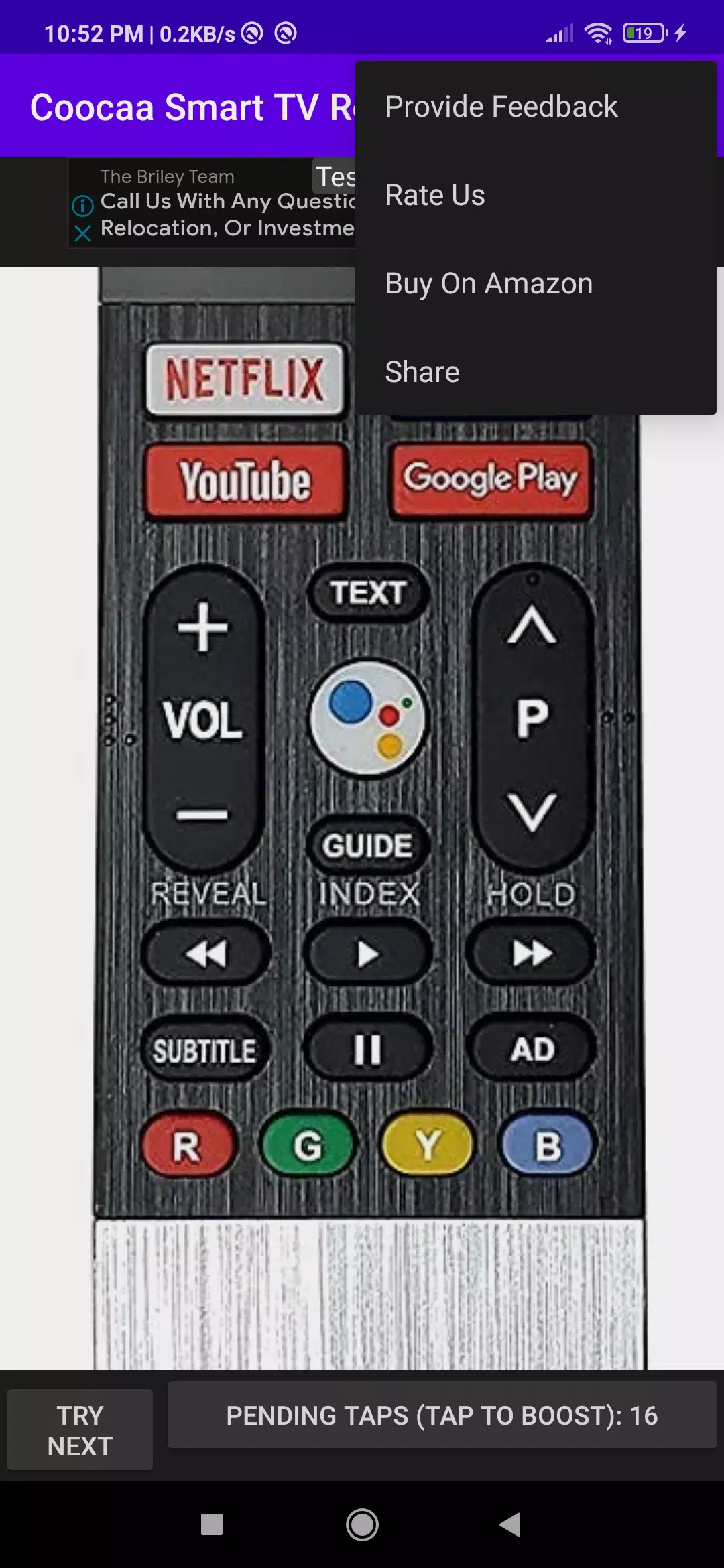 Coocaa Smart TV Remote Screenshots