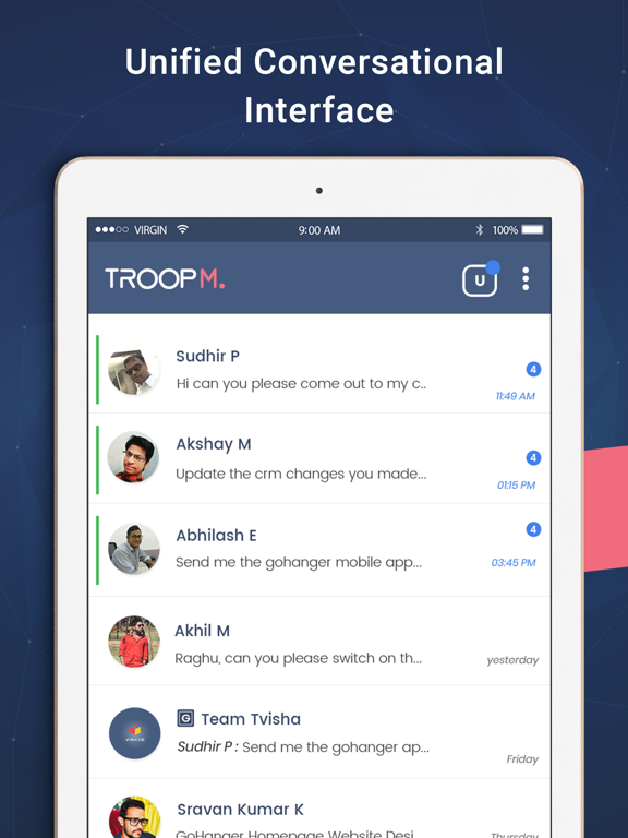 Troop Messenger - Team Chat iPad Screenshots