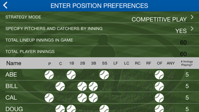 Screenshot di Play Ball Lineup - Youth Baseball and Softball Lineup Maker