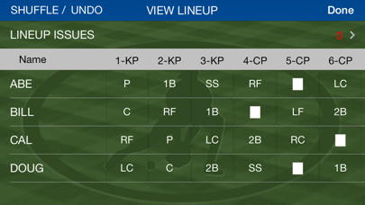 Screenshot di Play Ball Lineup - Youth Baseball and Softball Lineup Maker