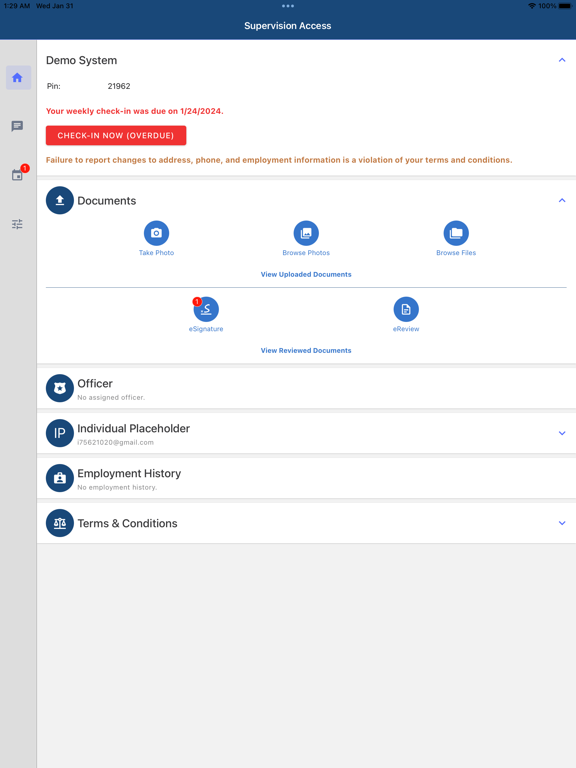 Supervision Access iPad Screenshots