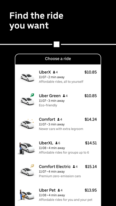 Uber - Request a ride Screenshots