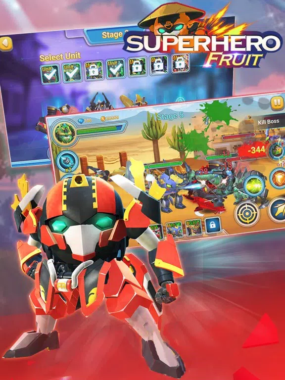 Superhero Fruit: Robot War iPad  Ekran Görüntüleri