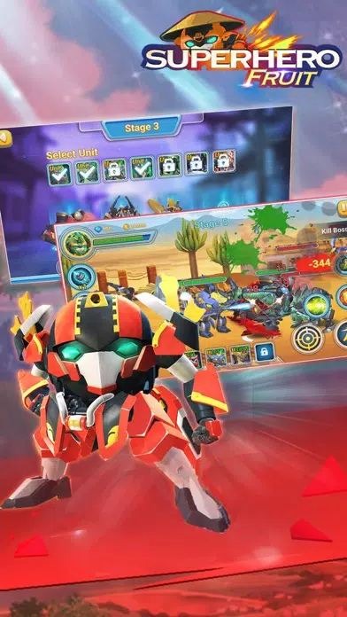 Superhero Fruit: Robot War Ekran Görüntüleri