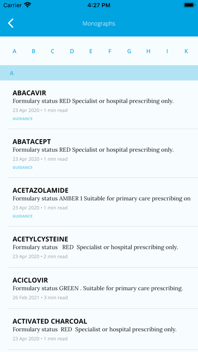 Paediatric Formulary Screenshots