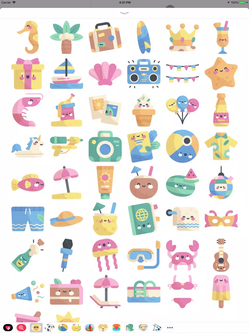 Tangkapan layar Cool Summer Party Stickers iPad