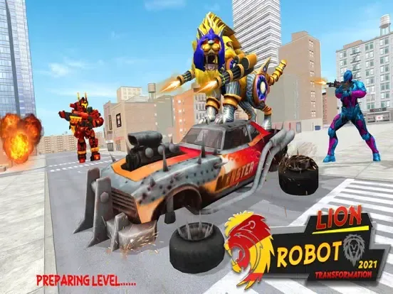 Lion Robot Transform Games iPad  Screenshots
