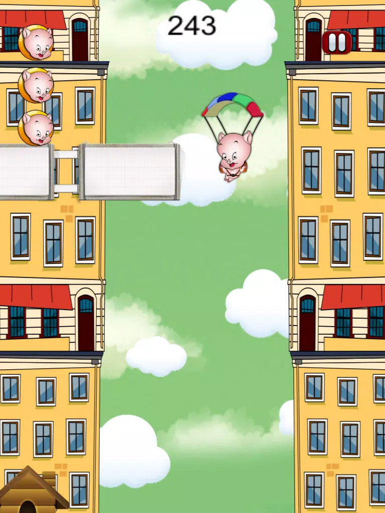 Crazy Parachute Pig Rescue iPad Screenshots