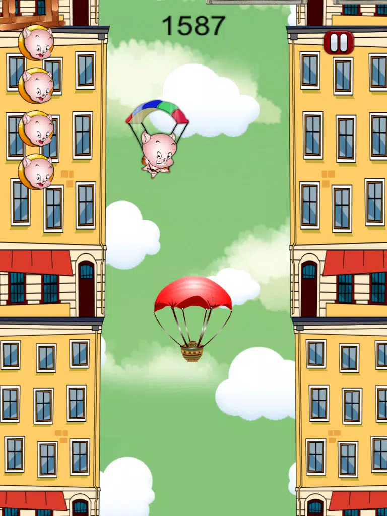 Crazy Parachute Pig Rescue iPad Screenshots