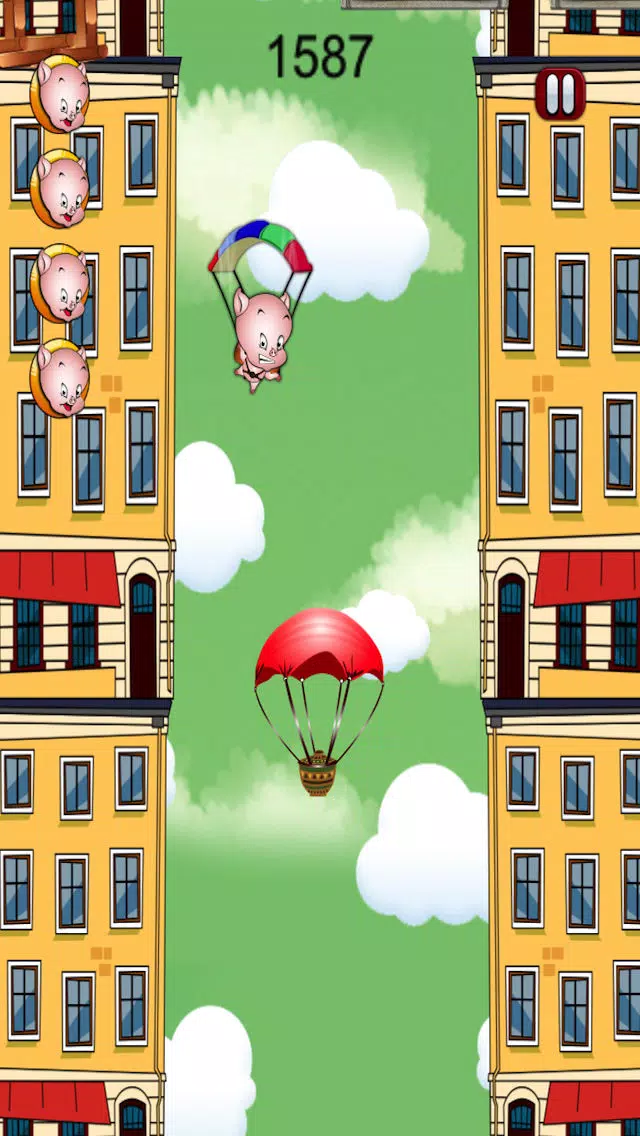 Crazy Parachute Pig Rescue Screenshots