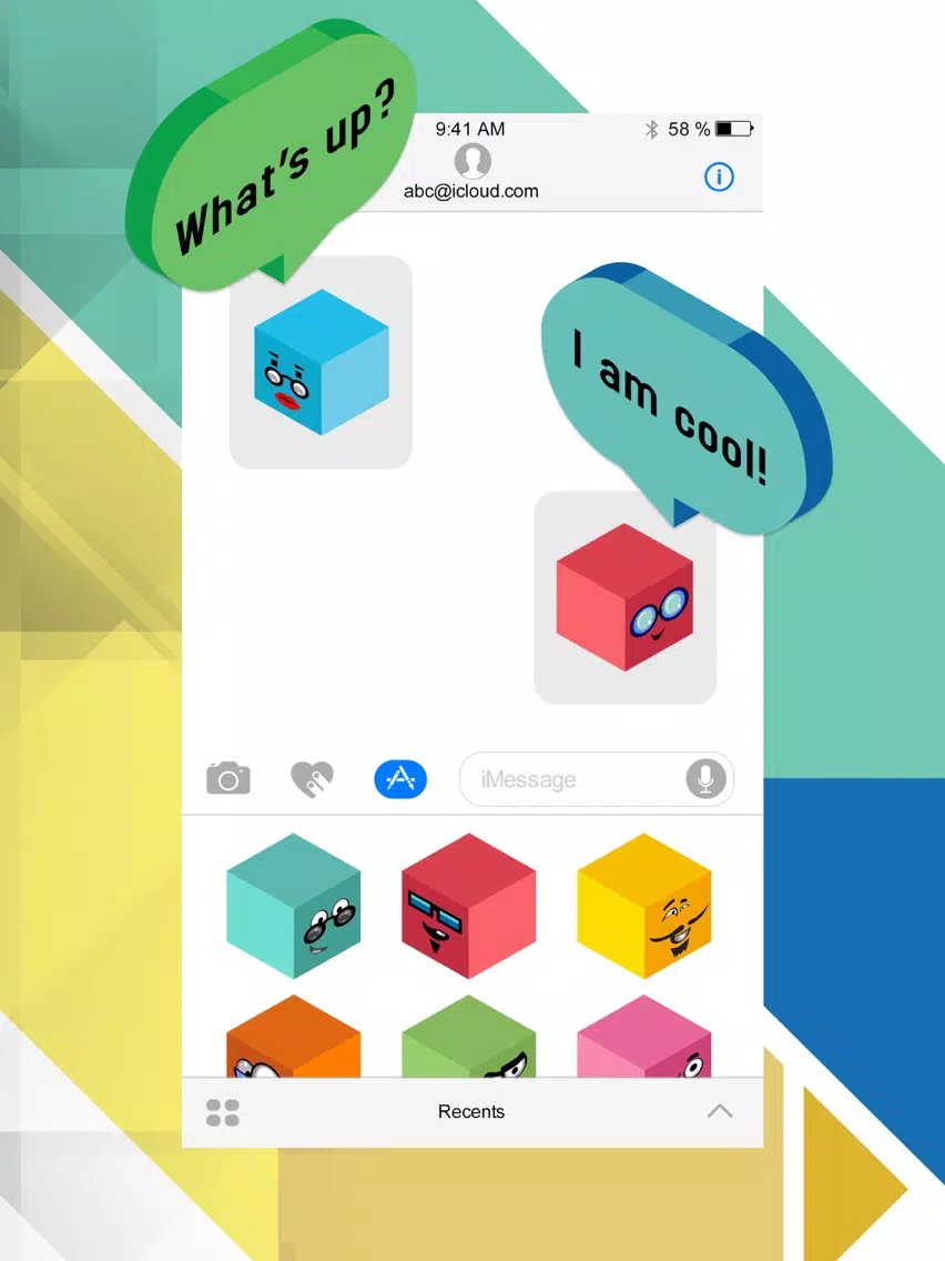 Amazingly Cubed Sticker Set for iMessage iPad Screenshots