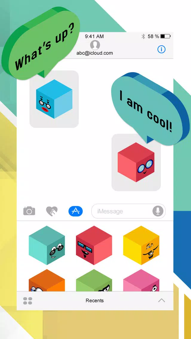 Amazingly Cubed Sticker Set for iMessage Screenshots