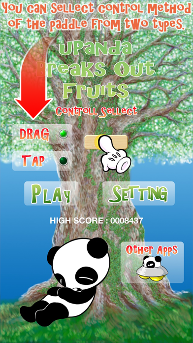 Capturas de tela do uPanda Breaks Out Fruits