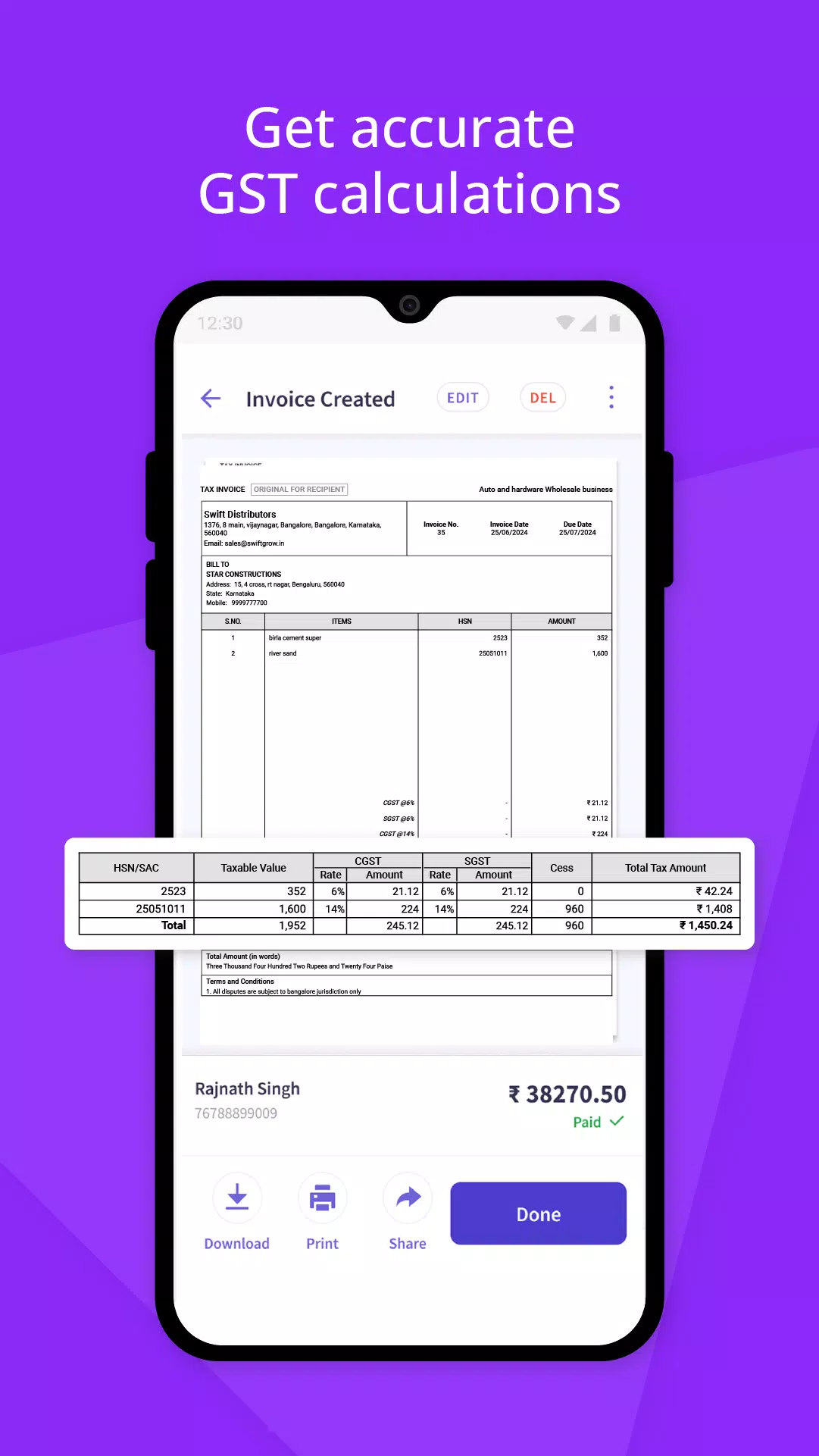 myBillBook Invoice Billing App Screenshots