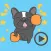 Funny Black Bulldog Animated