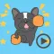Funny Black Bulldog Animated