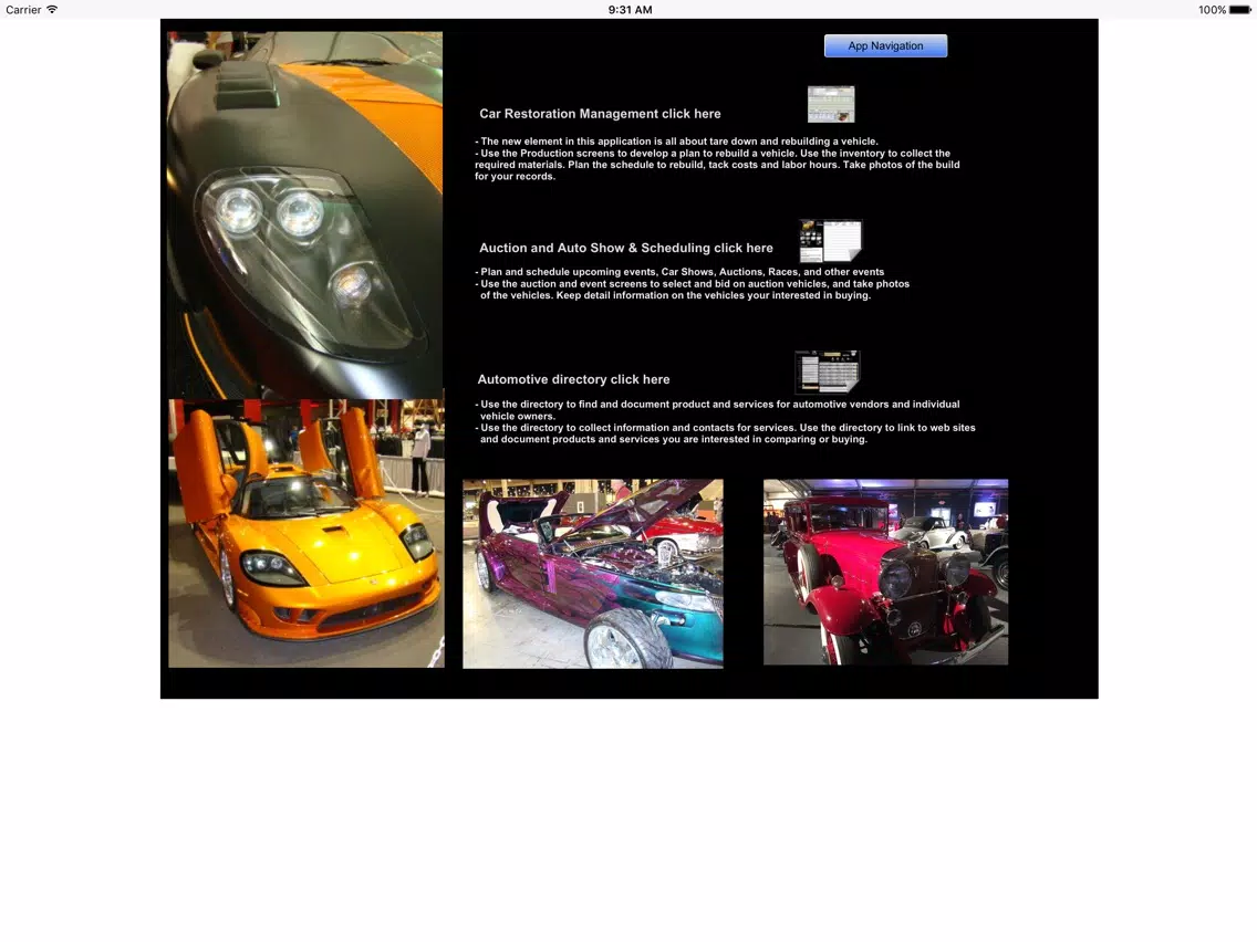 Car Restoration Manager Pro iPad Screenshots