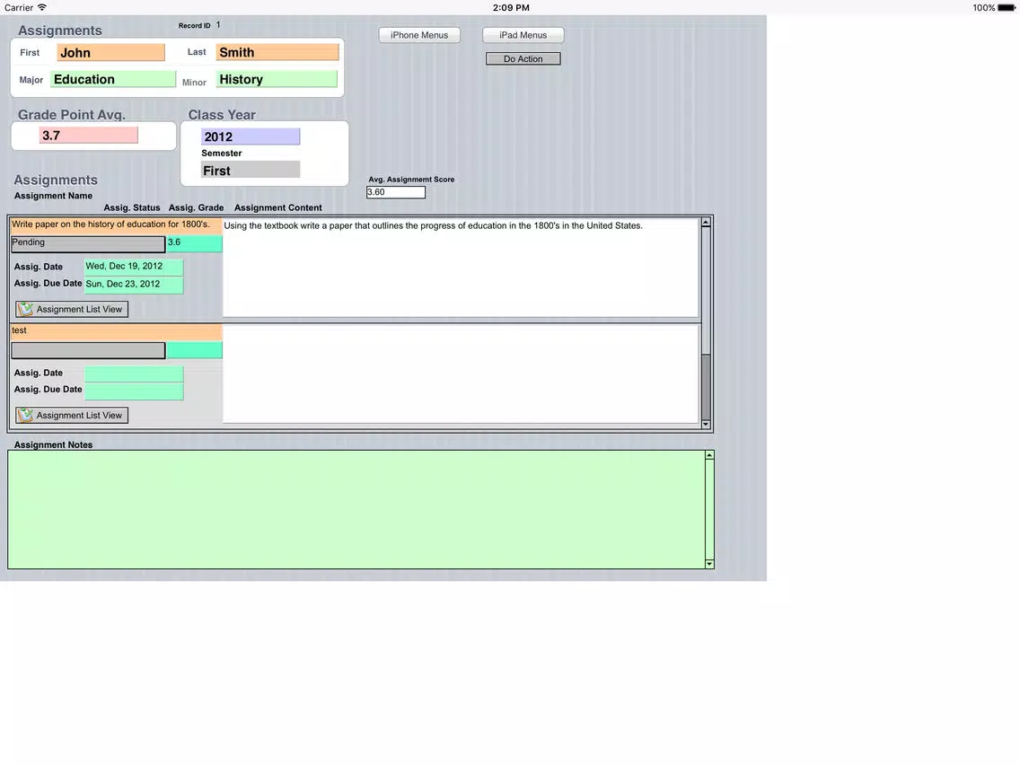 Student Daily Manager iPad Screenshots