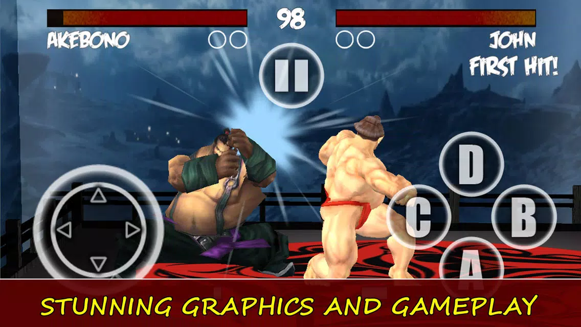 ภาพหน้าจอของ Sumotori Wrestle Jump Fighting
