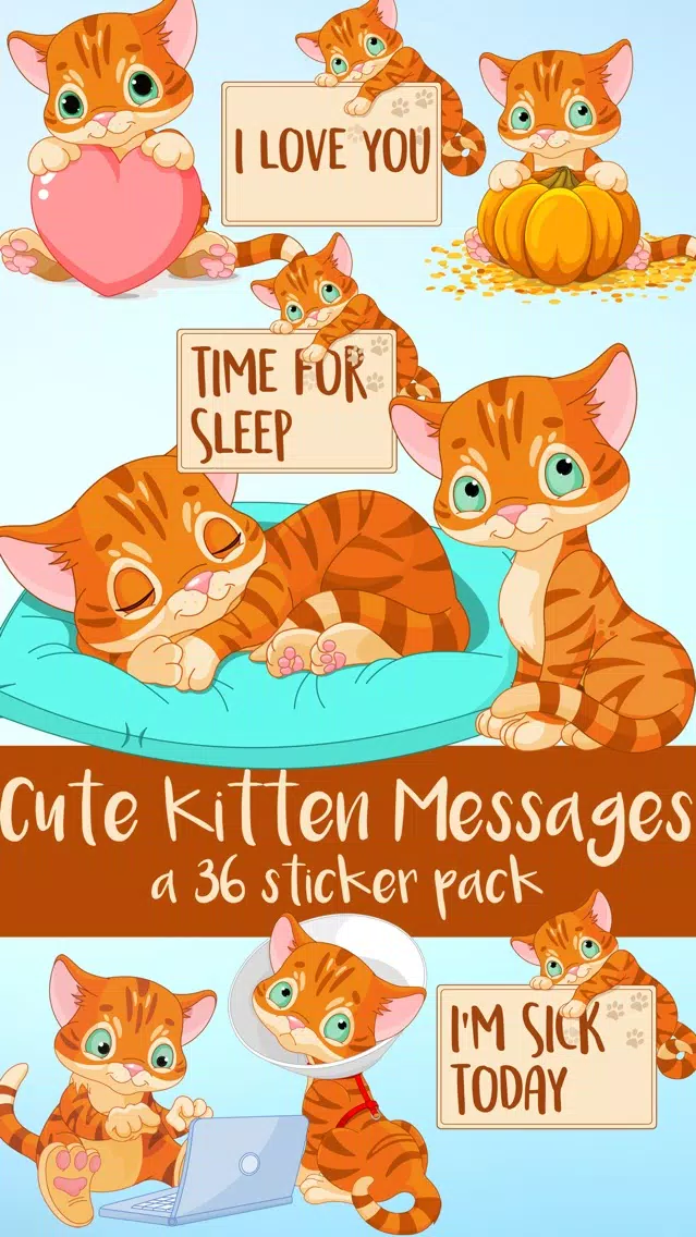 Cute Kitten Messages Sticker Pack Screenshots