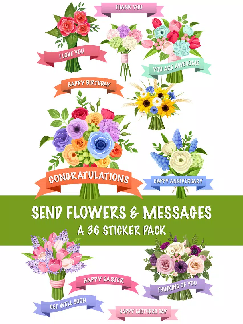 Send Flowers & Messages Sticker Pack iPad Screenshots