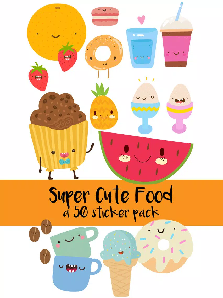 Screenshot di Super Cute Food Sticker Pack iPad