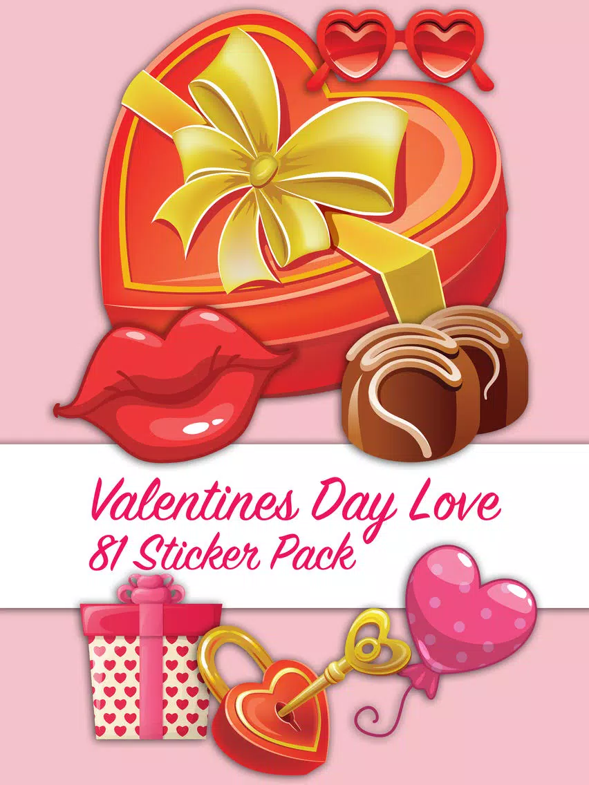 Valentines Day Love and Romance Sticker Pack iPad Screenshots