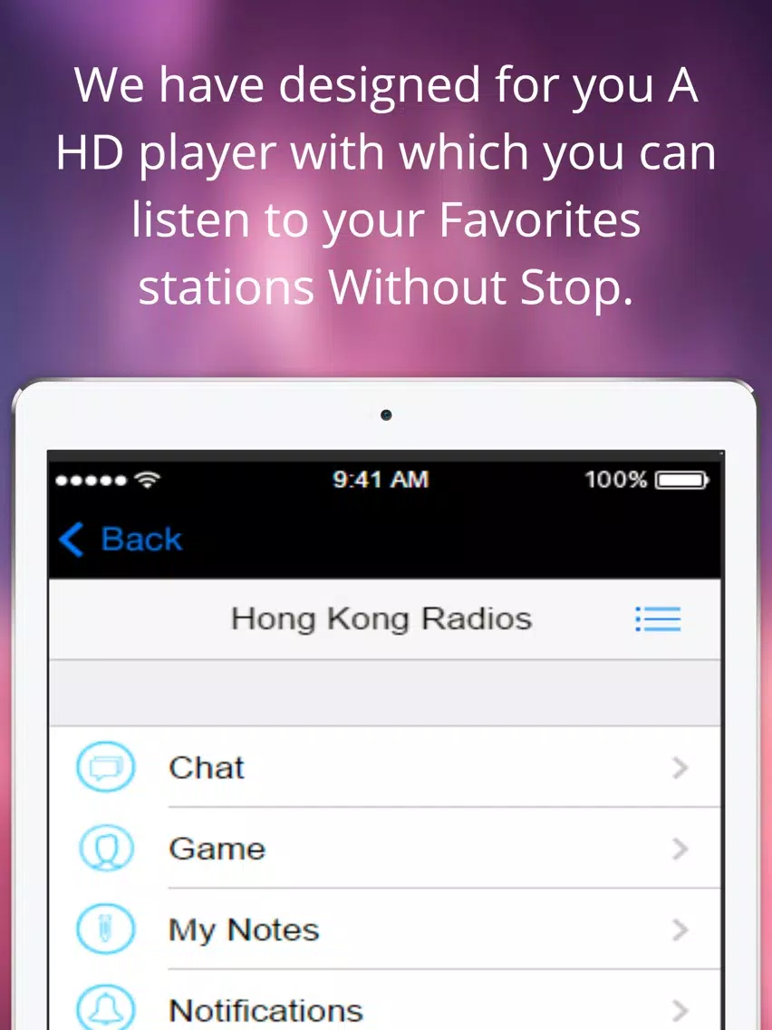 HongKong Radios HKG- 收音機香港 : The Best Stations Music, News And Sports iPad Screenshots