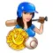 Baseball cheerleading Stickers