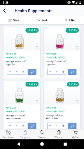 Vestige Online Shopping App Screenshots